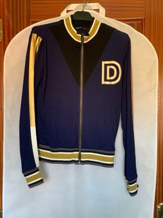 Chaqueta Desigual azul y dorada
