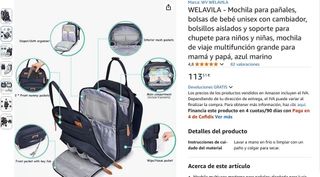 Mochila Pañales Welavila Gris