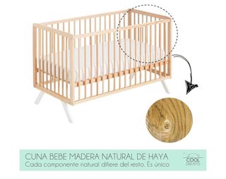 Cuna colecho convertible en cama de madera 120x60