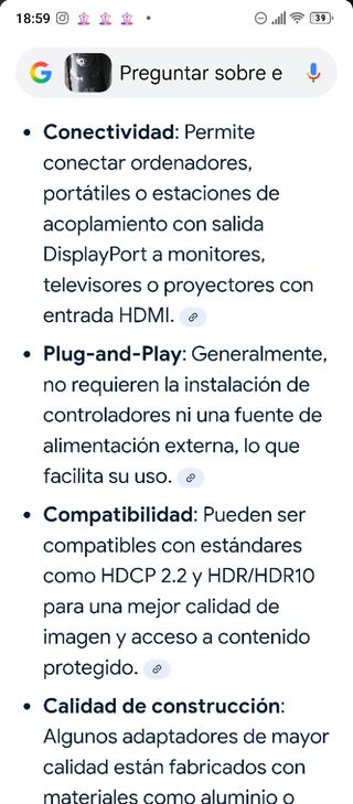 Adaptador Hattba DisplayPort a HDMI 4K