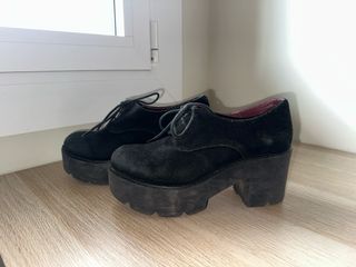 Botines negros tacón plataforma talla 38