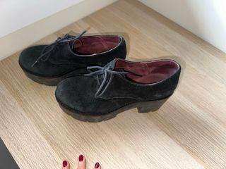 Botines negros tacón plataforma talla 38