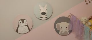 Lote 3 cuadros infantiles madera