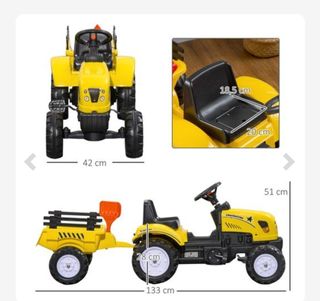 Tractor a pedales con remolque