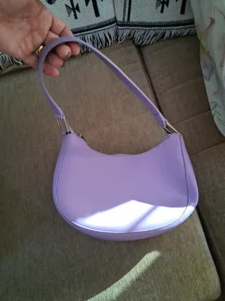 Lote 3 bolsos: morado, negro, plateado