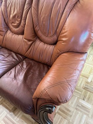 Sofá Cama Piel Marrón 3 Plazas