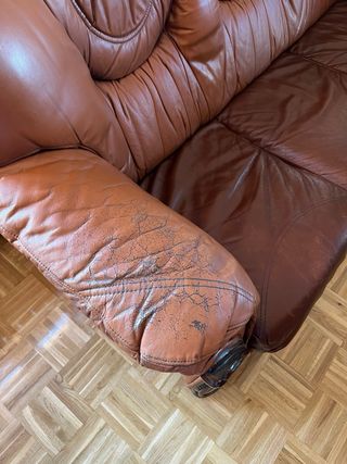Sofá Cama Piel Marrón 3 Plazas