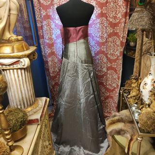 Vestido evento Cabotine Seda T38 Gris/Rosa