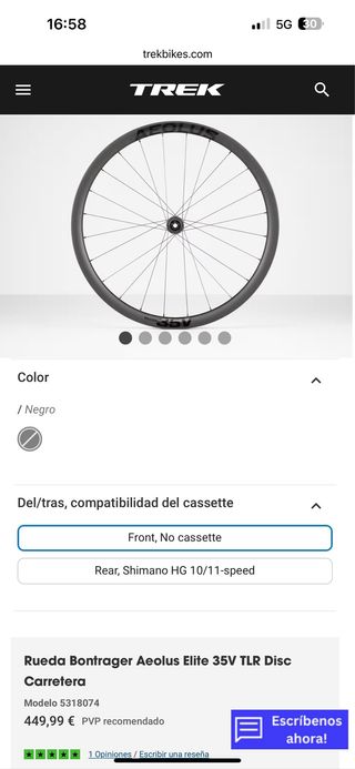 Ruedas Bontrager Élite 35v TLR