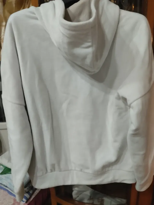 Felpa con cappuccio bianca