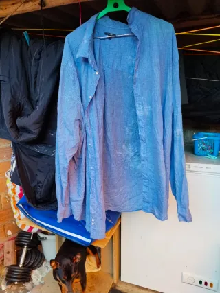 Camisa azul hombre talla grande