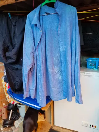 Camisa azul hombre talla grande
