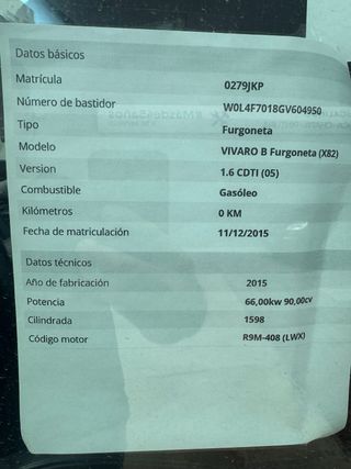 OPEL VIVARO 1.6 CDTI