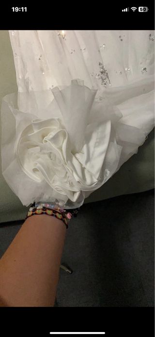 Vestido de Novia Plateado y Blanco