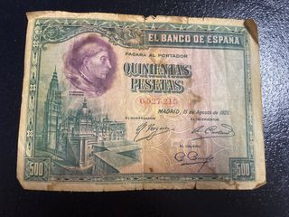 Billete 500 pesetas 1928 El Banco de España