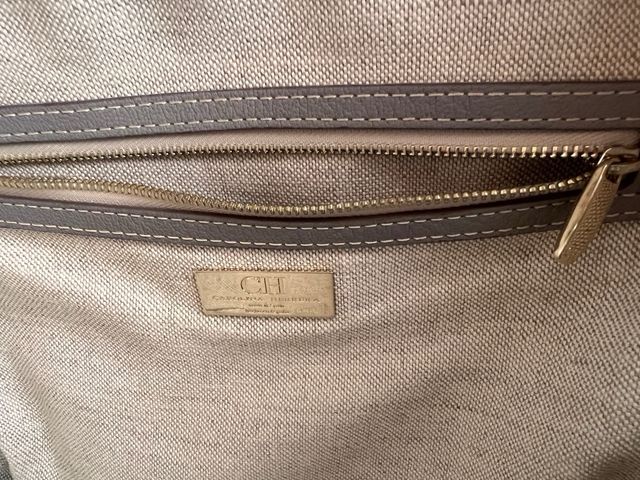 Bolso Carolina Herrera Beige y Rojo