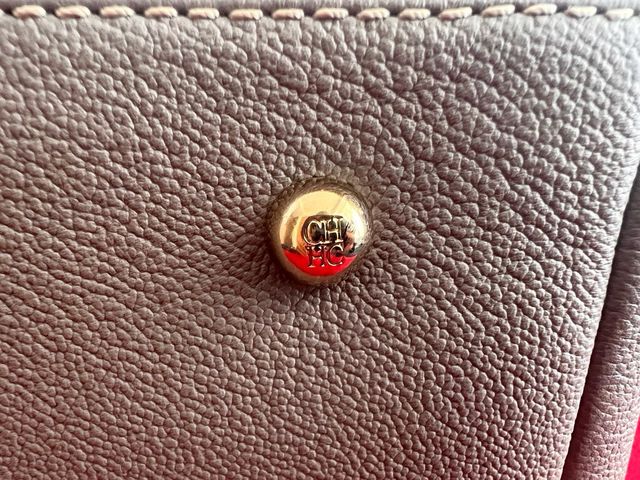 Bolso Carolina Herrera Beige y Rojo