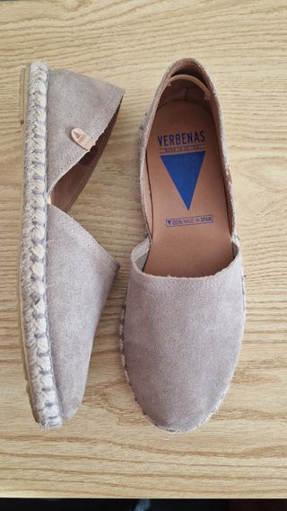 Alpargatas de ante beige/marrón