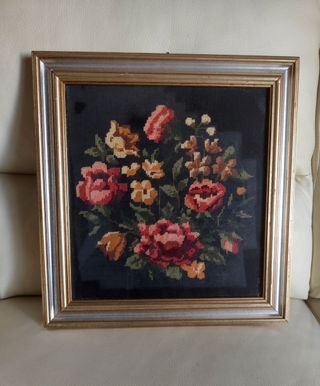 Quadro ricamato a mezzo punto