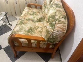Conjunto 2 sofás madera pino maciza