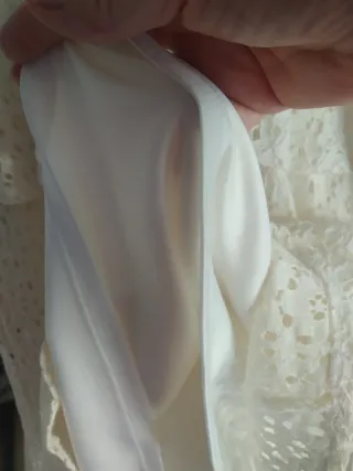 Vestido blanco La Redoute encaje peplum