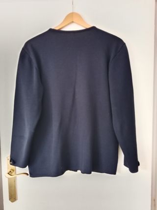 Chaqueta azul de punto para mujer