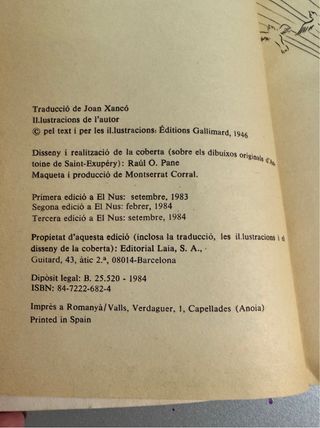 Libro El petit Princep de Antoine de Saint-Exupéry