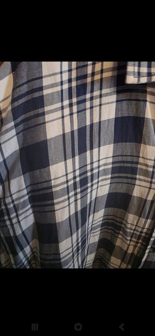 Camisa Zara Man cuadros azul y blanco 
