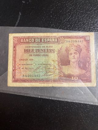 Billete 10 Pesetas Banco de España 1935