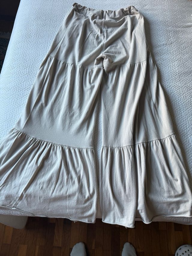 Pantalón de algodón con volantes