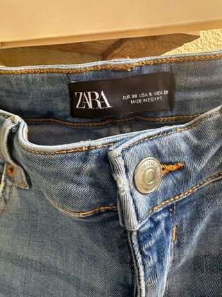Pantalón vaquero Zara Rotos Azul
