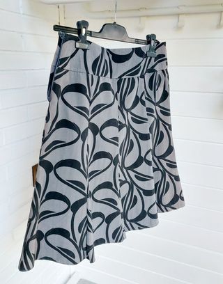 Estampada falda evasé bicolor 