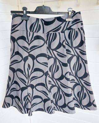 Estampada falda evasé bicolor 