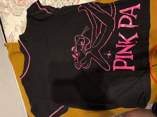 Camiseta Negra Pink Panther Rosa