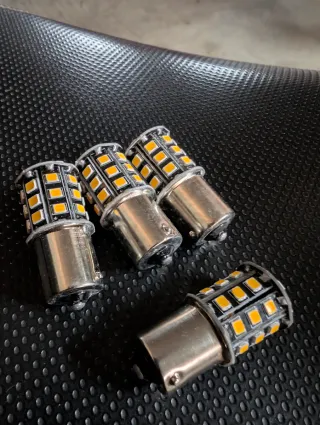 4x Bombillas LED Intermitentes Amarillas BA15S