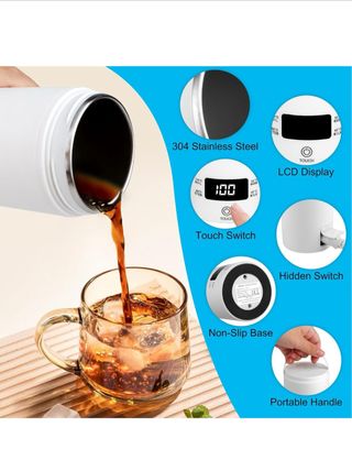 Hervidor Agua Electrico 500ML, calentar Leche café