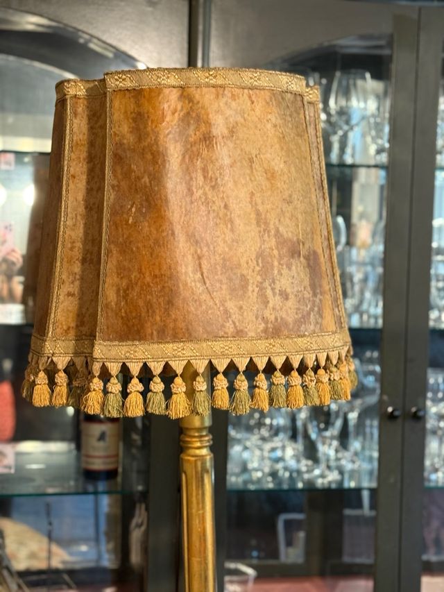 Lámpara Vintage Tela y Cuero