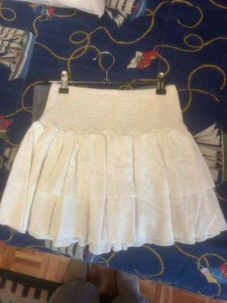 Falda volantes Shein blanca