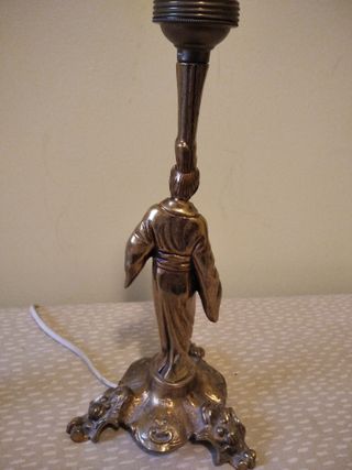 2 pies de lámpara bronce figuras japonesas