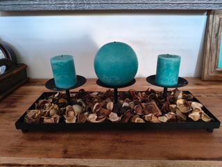 Candelabro de forja triple