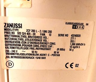 Arcón Congelador Zanussi ZCF 280 L