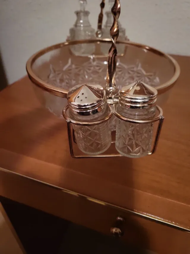 Plato   Vintage Cristal y Metal