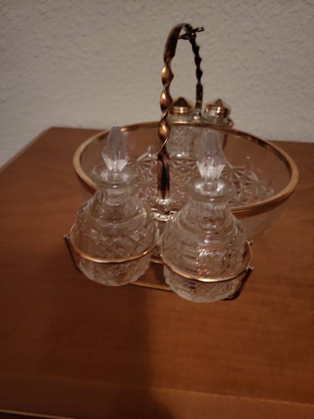 Plato   Vintage Cristal y Metal