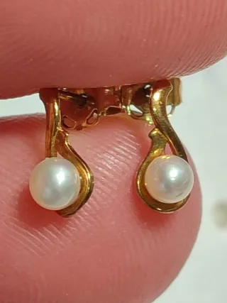 Pendientes Oro 9K Perlas Pequeñas