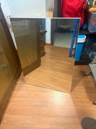 Espejo de baño madera y cristal