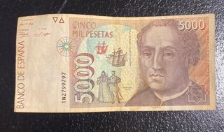 Billete 5000 Pesetas España 1992