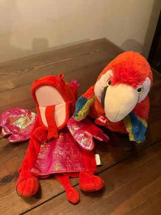 Marioneta Dragón y Loro marioneta de peluche