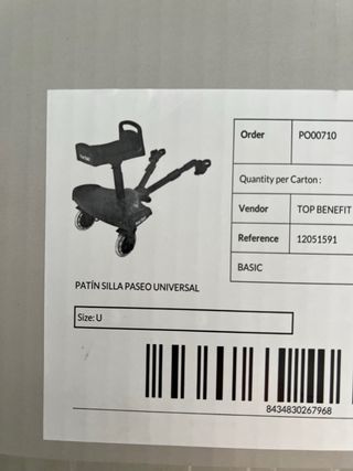 Patín con asiento para carrito bebé