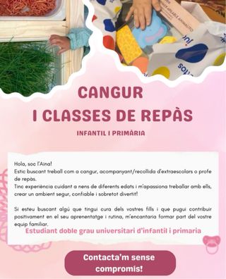 Ofrezco servicio de canguro y clases de repaso. 