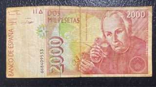 Billete 2000 pesetas España 1992